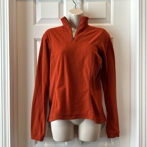 Arc'teryx Women's Waffle Polartec Fleece 1/4 Zip PULLOVER Base layer M orange